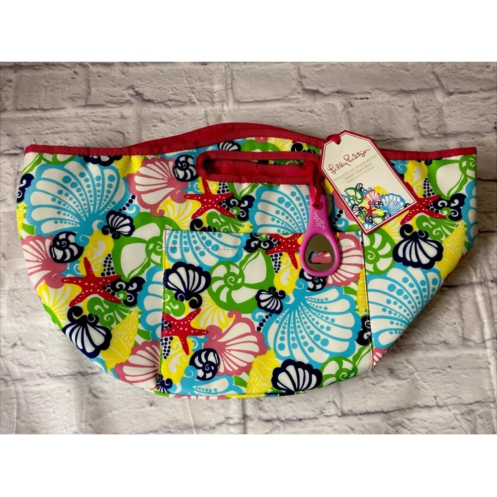 Lilly Pulitzer Insulated Beach Cooler Bag Chiquita Bonita Sea Shells Drinks Tote